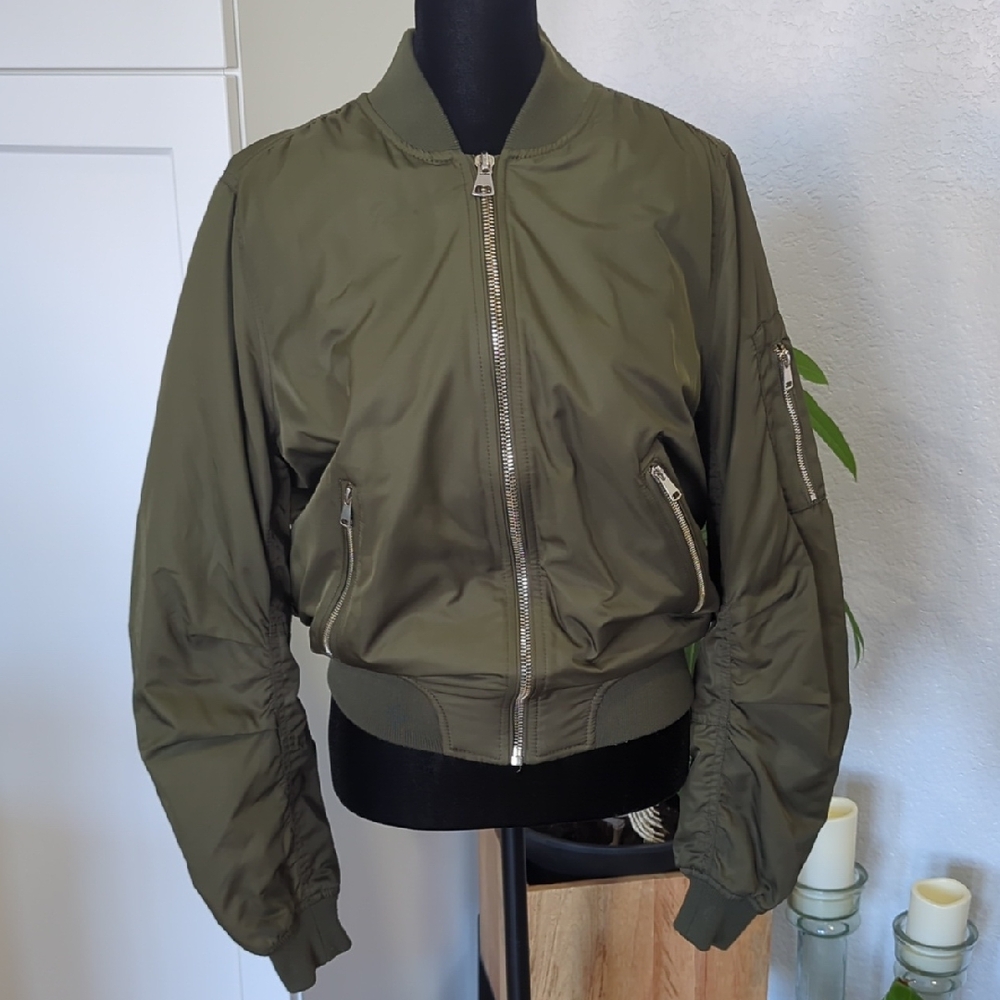 Topshop Khaki Bomber Jacket